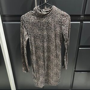 SHEIN Animal Print Long Sleeve Dress